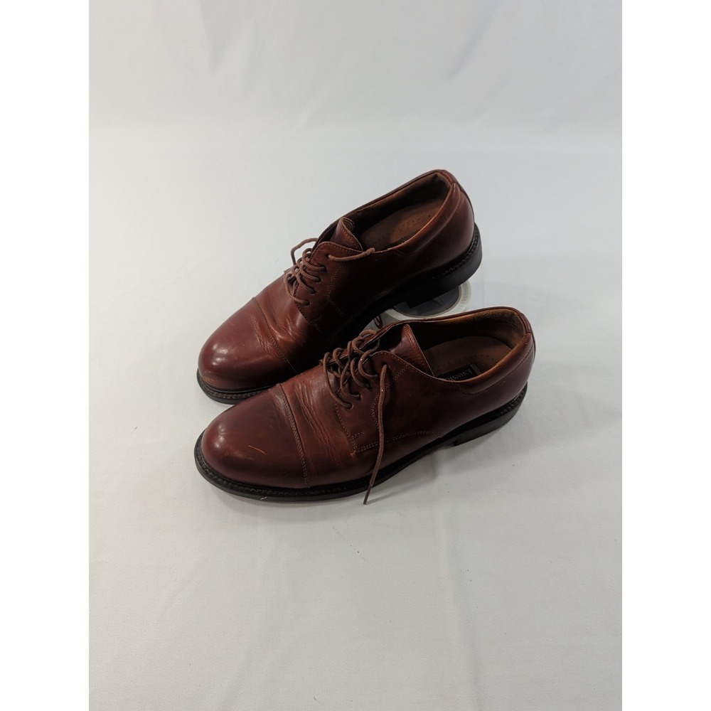 TABOR CAP TOE MEN'S SHOES 10.5 M BROWN LEATHER JOHNSTON MURPHY